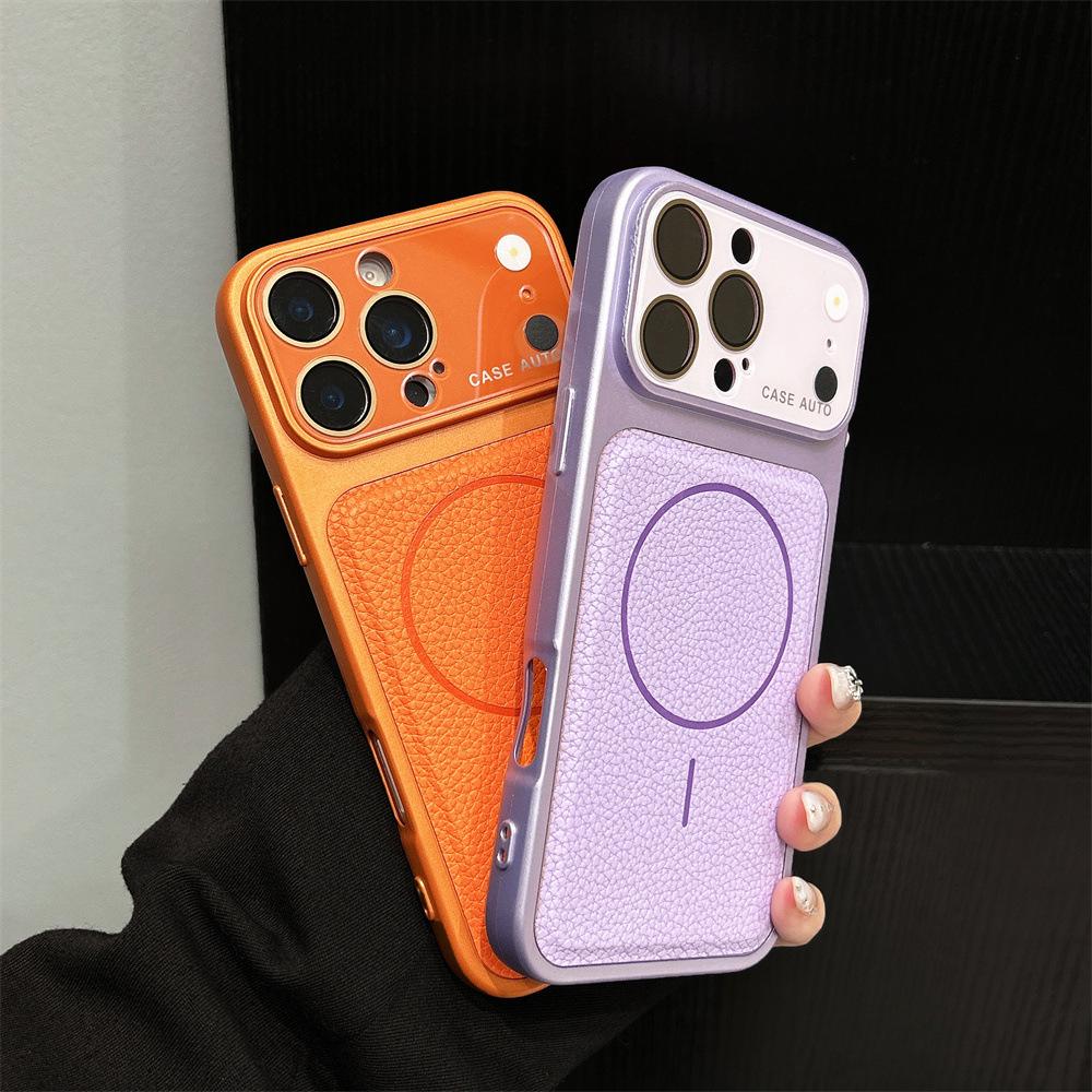 Lychee Grain Magnetic Shockproof Phone Case for iPhone 15/16/17 PROMAX & iPhone 11/12/13/14