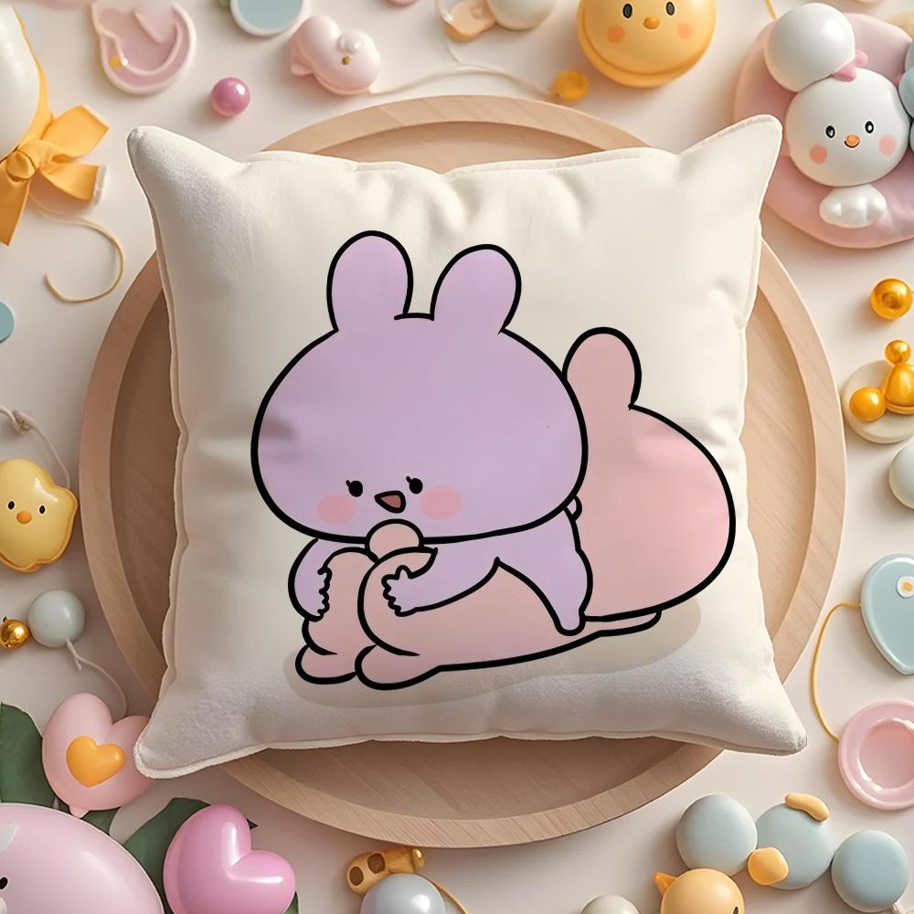 Asleep Cute AAsamimi Pillow Case Soft Plush Fabric DoubleSided Printed Cushion Cover Warm Winter Sofa Pillow Case