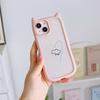 Soft Cat Ear Phone Cases for iPhone 16 15 13 12 11 Pro Max 14 Plus XR XS Max TPU Anti-Drop Transparent Acrylic Back Cover N88 Love Design