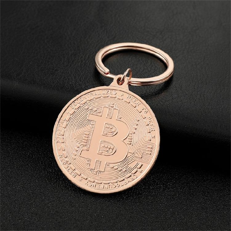 Crypto Collectible Keychain With Bitcoins Motifs Stylish Metal Construction Keyring Pendant For Gifting And Display