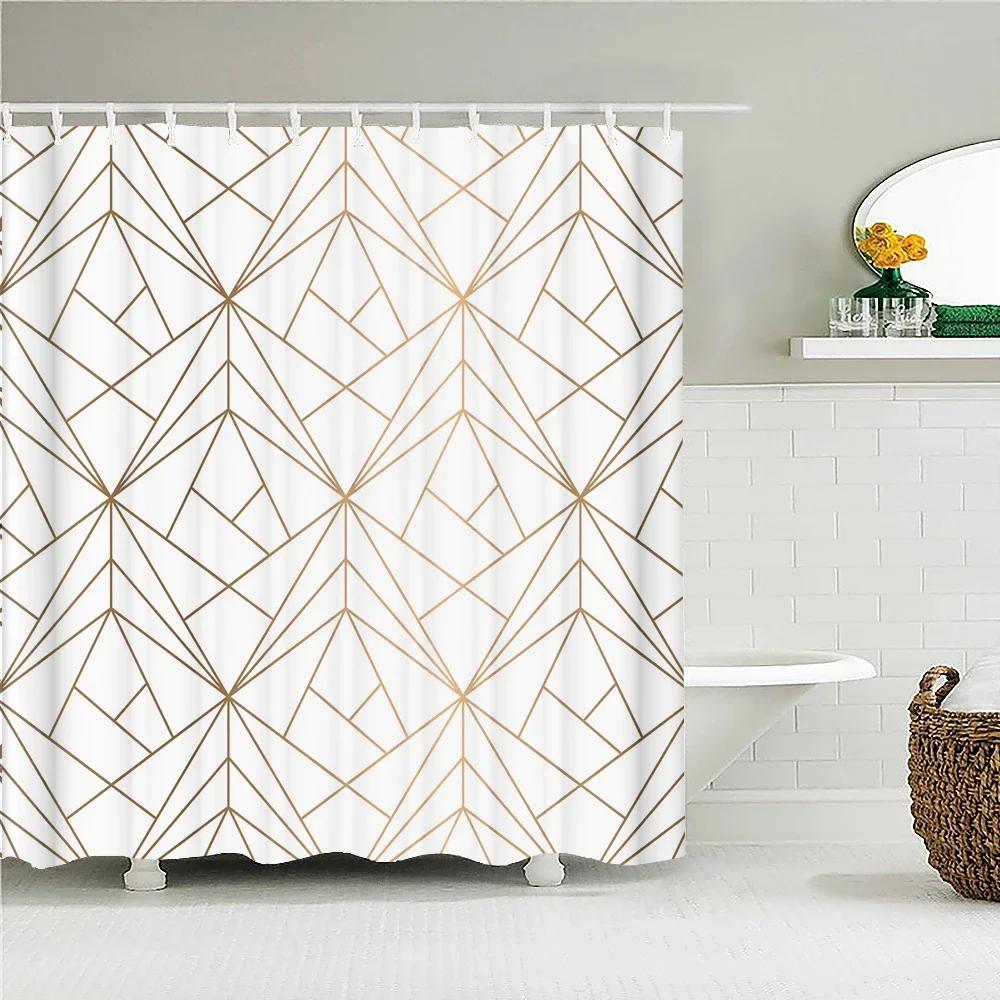 Geometryczny wzór drukowanie zasłona prysznicowa łazienka 3D wodoodporna tkanina zasłony prysznicowe duże 180x200 cm do zasłony łazienkowej
