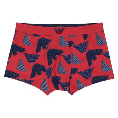 Emporio Armani ALL OVER MICROFIBER Boxer Shorts, Men's, Sizes S/M/L, Front Closure, EU Sizes, 54059972, Red, Size 16