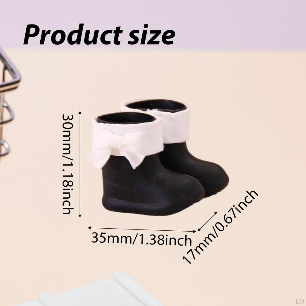 Doll Miniature Shoes Silicone Rain Boots Short Bow Accent Waterproof Non Slip Accessories