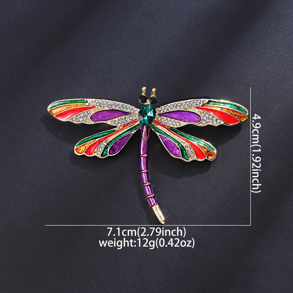 Weiman Colorful Dragonfly Brooches Luxury Women Rhinestone Crystal Gold Plated Drip Oil Alloy Customize Designer Brooch Pins
