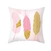 Pink Feather Pillowcase Gold Decorative Sofa Cushion Case Bed Pillow Cover Home Decor Car Cushion Cover Cute Pillow Case 45*45cm
