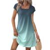 Summer Dresses For Women Loose Square Neck Cap Sleeve Casual Beach Vacation Tshirt Dress Sundresses With Pockets