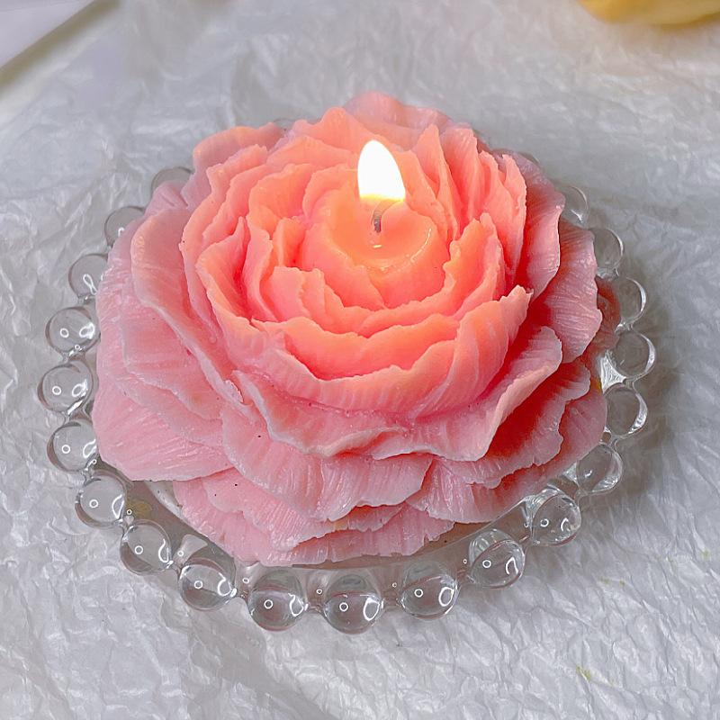 1pc Flower Aromatic Candle Sweet Peony Candles Wedding Birthday Girl Party Favors Bridal Gift Valentine Present Xmas Ornament