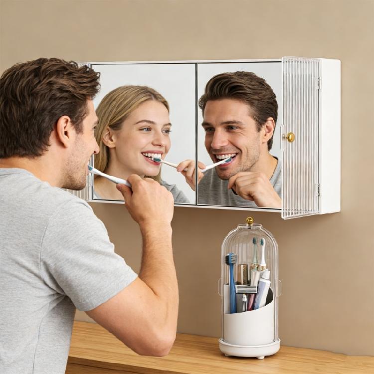 Support de brosse à dents stable et antidérapant offrant une fonction rotative et un couvercle pour la sécurité familiale