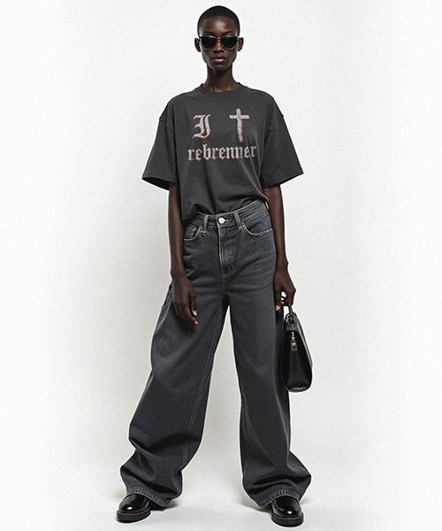 REBRENNER Dtg Ir Pigment Oversized Short Sleeve T-Shirt Charcoal