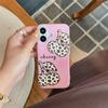 Sweet Spicy Girl Pink Leopard Brown Cherry iPhone Case for iPhone 17 Pro Max, Apple 16, 15 Double Layer, 14 Women