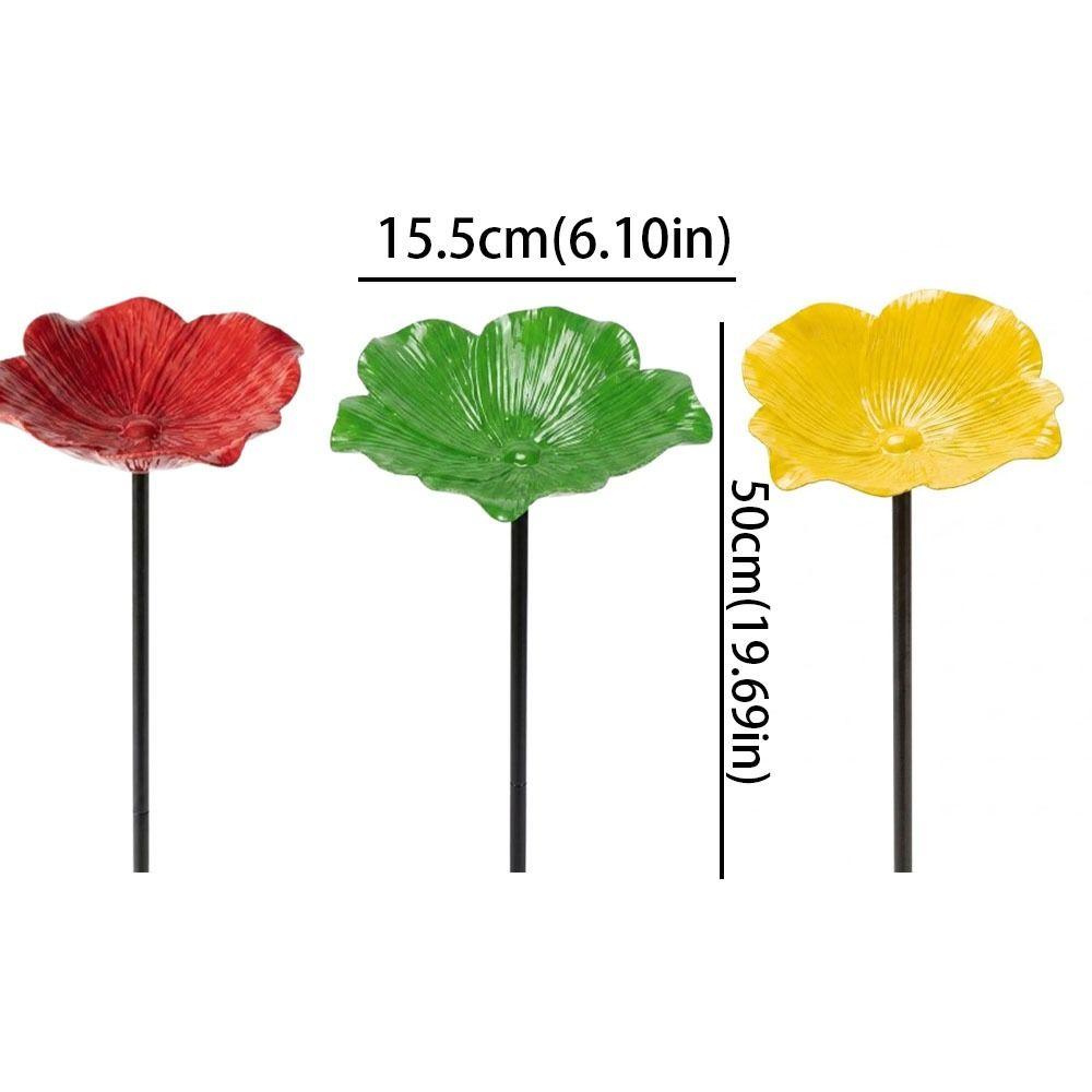 Iron Floral Sculpture Bee Watering Station Rust-resistant Wavy Curved Petal Butterfly Water Feeder UV Resistant Handcrafted