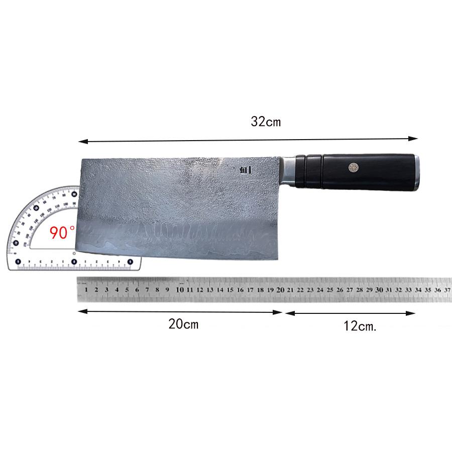 8 Inch Chinese Chef Knife Shiro-ichi Steel Blade Ebony Handle Slicing Vegetables Cleaver Meat Handmade Forged Kitchen Knives