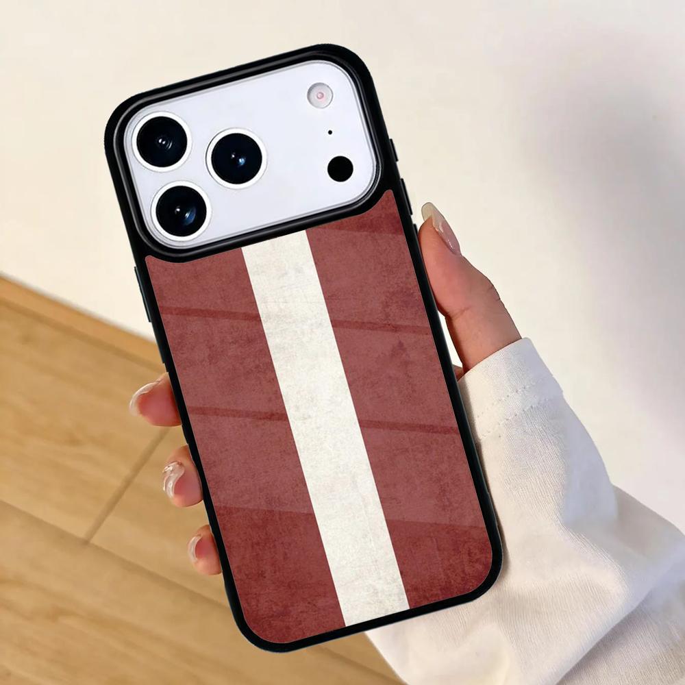 Lettland Flagge DRUCK Handyhülle für IPhone 17 AIR 16pro Max 15 14 13 12 11 Stoßfängerhülle