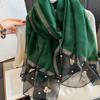Elegant Thin Silk Scarf Bow Lace Scarf Wraps Fashion Embroidery Scarf  Spring