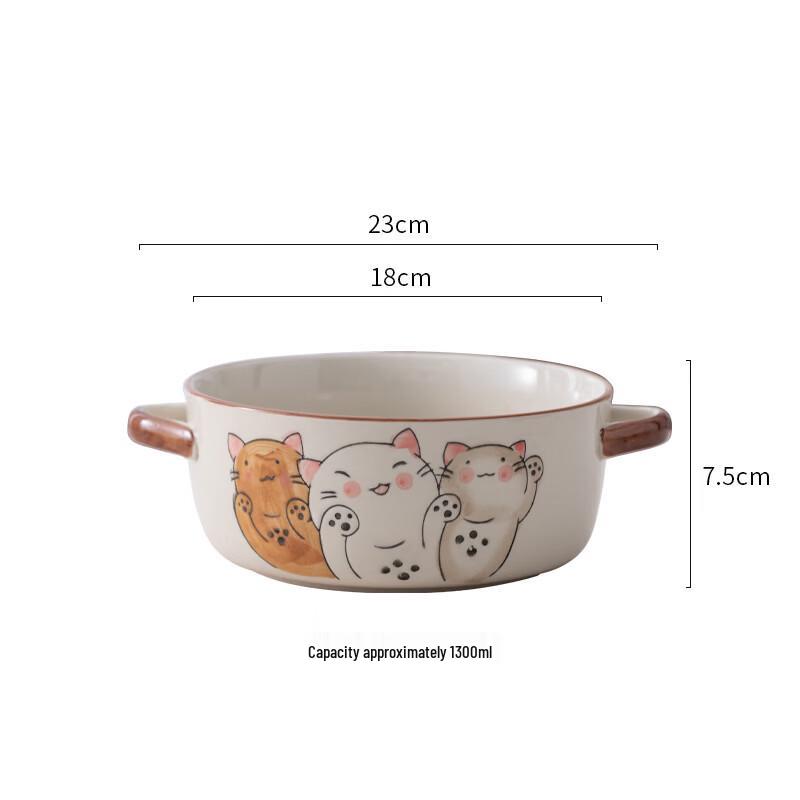 

Abay Japanese Ceramic Ramen Bowl with Double Handles