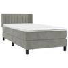 3131051 vidaXL Lit à sommier tapissier et matelas Gris clair 90x190 cm Velours