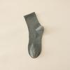 Men's Spring and Autumn Pure Color Cotton Sweat Absorbing Breathable Tube Socks