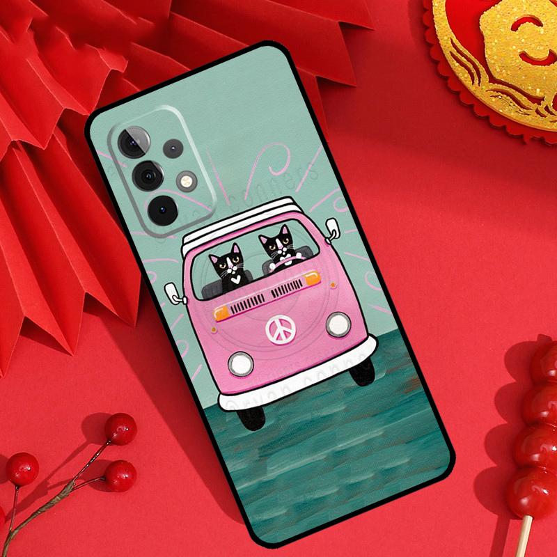 Hippy Peace Bus Cat Case For Samsung Galaxy M21 M31 M35 M12 M13 M14 M15 M06 M16 M36 M56 M53 M32 M52 M55 M34 M54