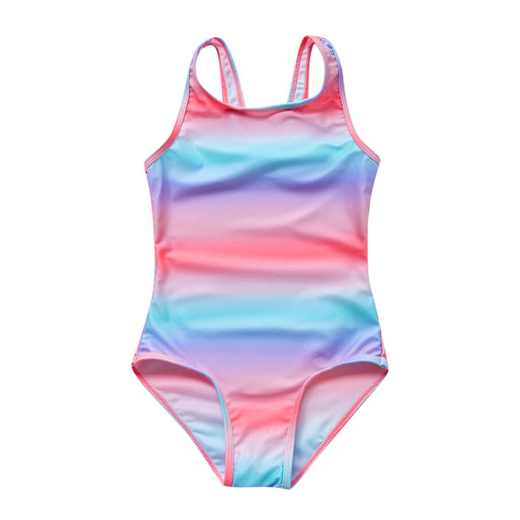 MOGOV Toddler Baby Kids Girls Summer Cute Stripe Rainbow Patterned Swimwear Swimsuit Beach Romper MOGOV Toddler Baby Kids Girls Summer Cute Stripe Rainbow Patterned Swimwear Swimsuit Beach Romper