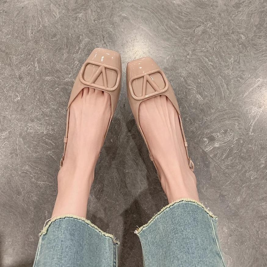 Yuanli Tongxia new fashion single shoes 2025 spring women's square head comfortable high heels women's high-end women's shoes