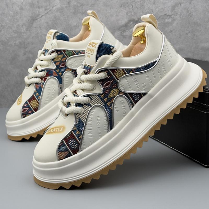 Fashion Vintage Fashion New Designers Men's All Match Patchwork Causal Shoes Flats Moccasins Walking Sneakers Zapatillas Hombre