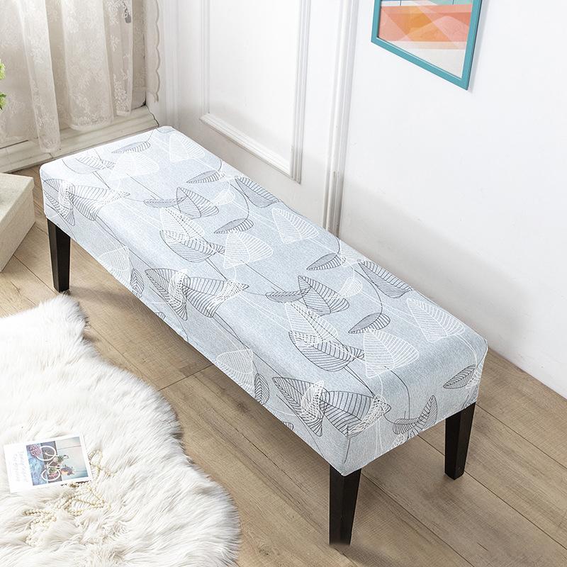 Banküberzug mit Blumenmuster, Stretch, für Klavierhocker, rechteckig, Hotelbett, langer Hockerbezug, Bankschutz, Schonbezug für Esszimmer