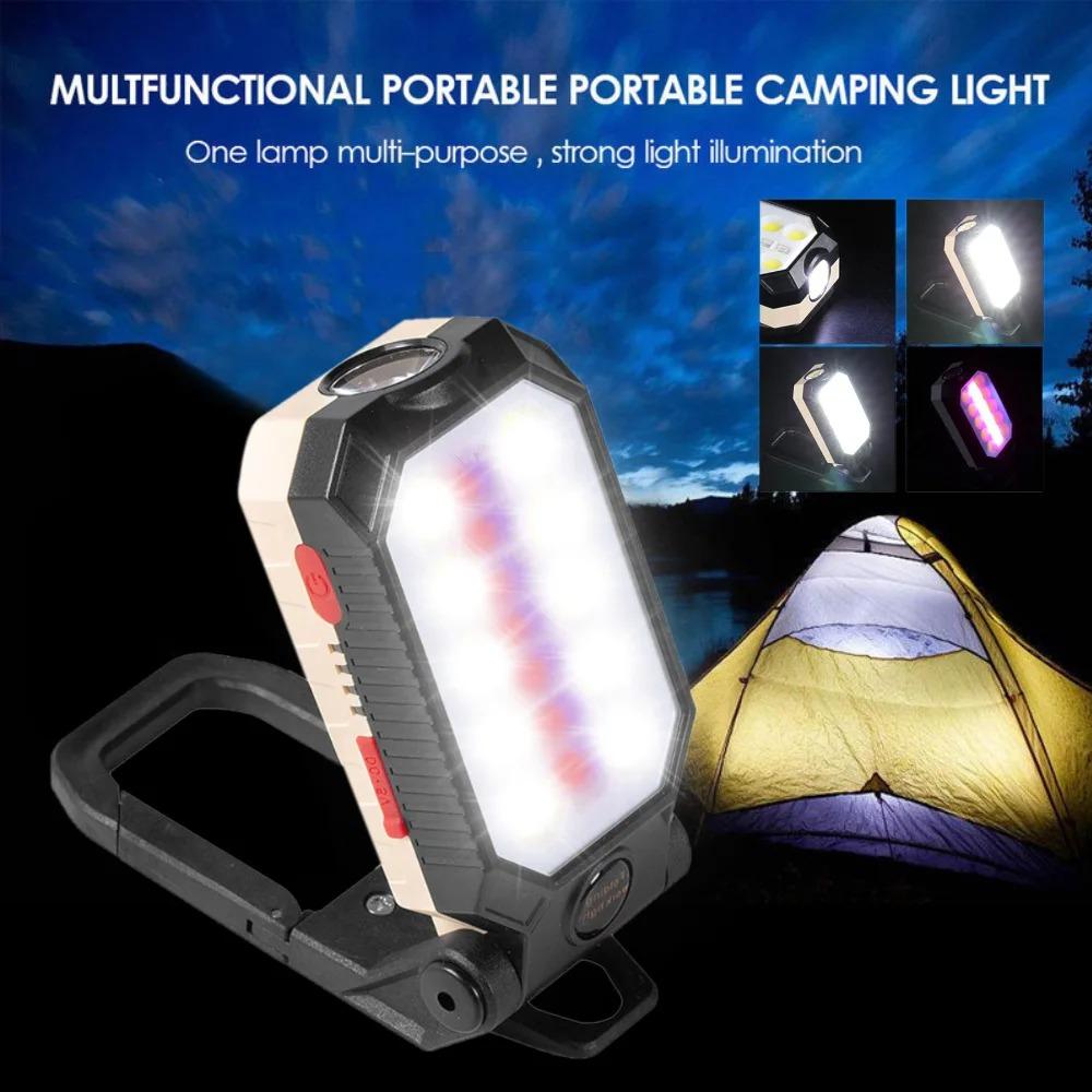 LED COB Work Light Portable Rechargeable Flashlight Magnetic Waterproof Camping Lantern Magnet Design with Power Display