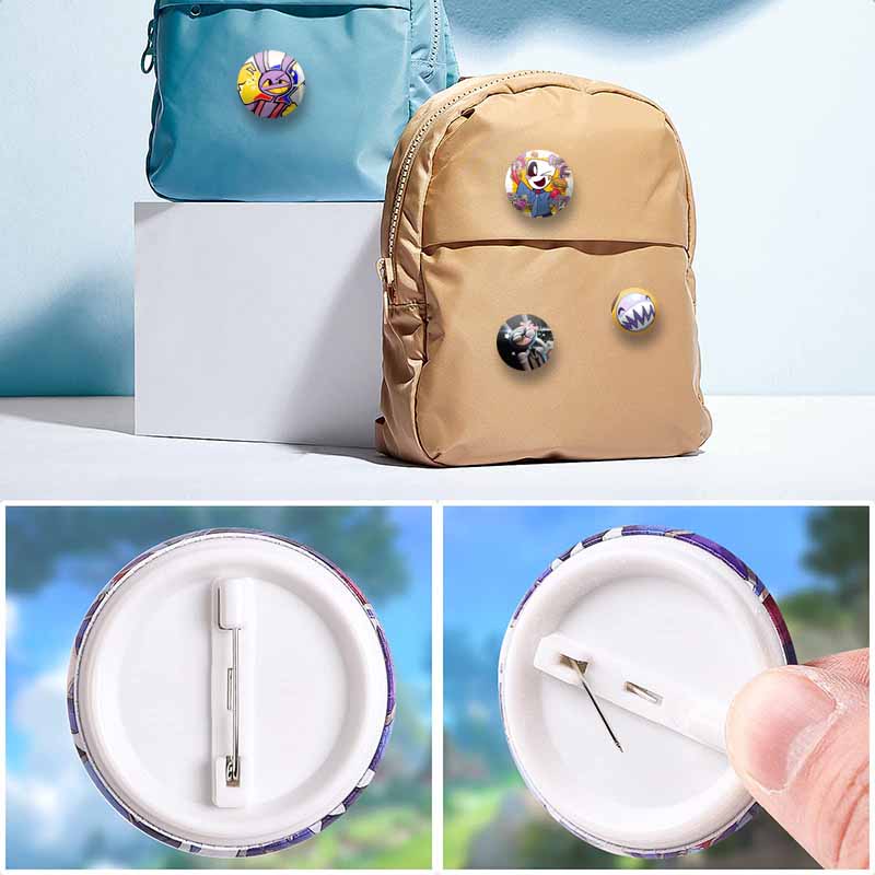 Anime Role Jax Gangle Ragatha Round Brooch Cartoon Figure Lapel Badges Custom Soft Button Pin Bag Jewelry Accessories XMAS Gifts