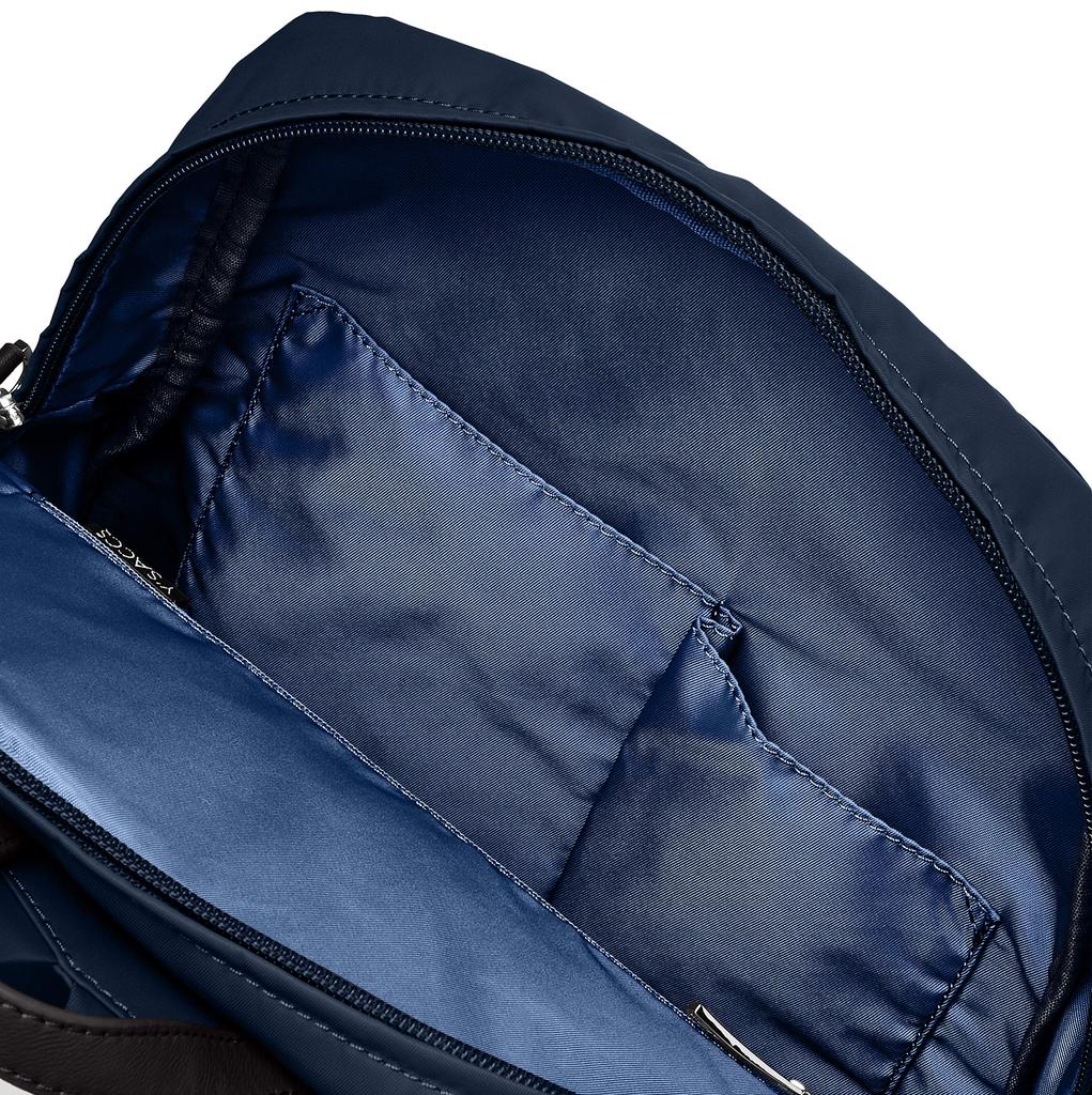 Recycled Double Pocket Navy [Isaac] Backpack, Nylon, Backpack, Women's,