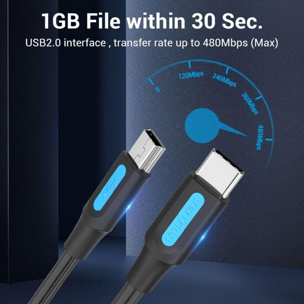 Cord Type-c To Mini USB Cable Camera Charging Cable Fast Charger Cable Type C To Mini USB Data Wire