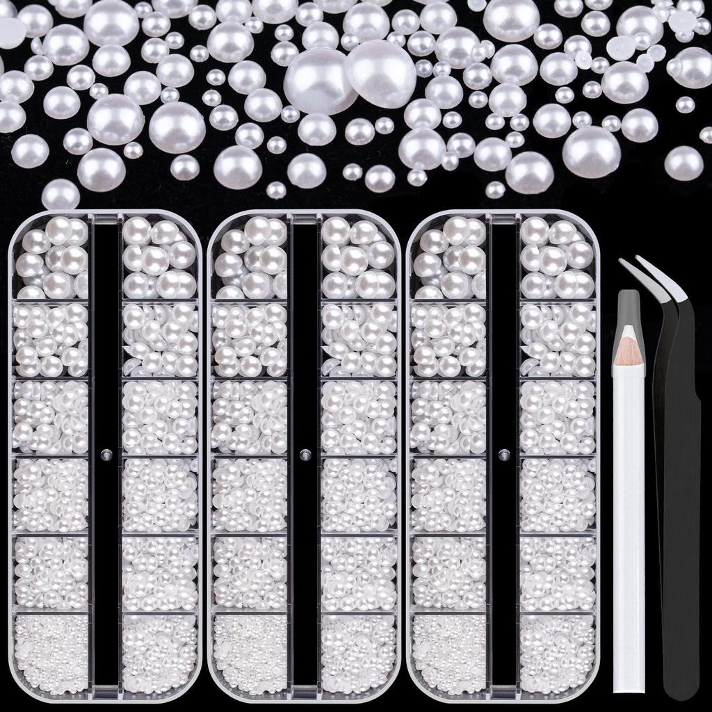 Flat Back Pearl & Rhinestone Face and Nail Art Stickers