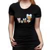 Rilakkuma Sakura T-Shirt für Damen O-Ausschnitt Streetwear T-Shirts Damen Kurzarm Sommerkleidung Tops
