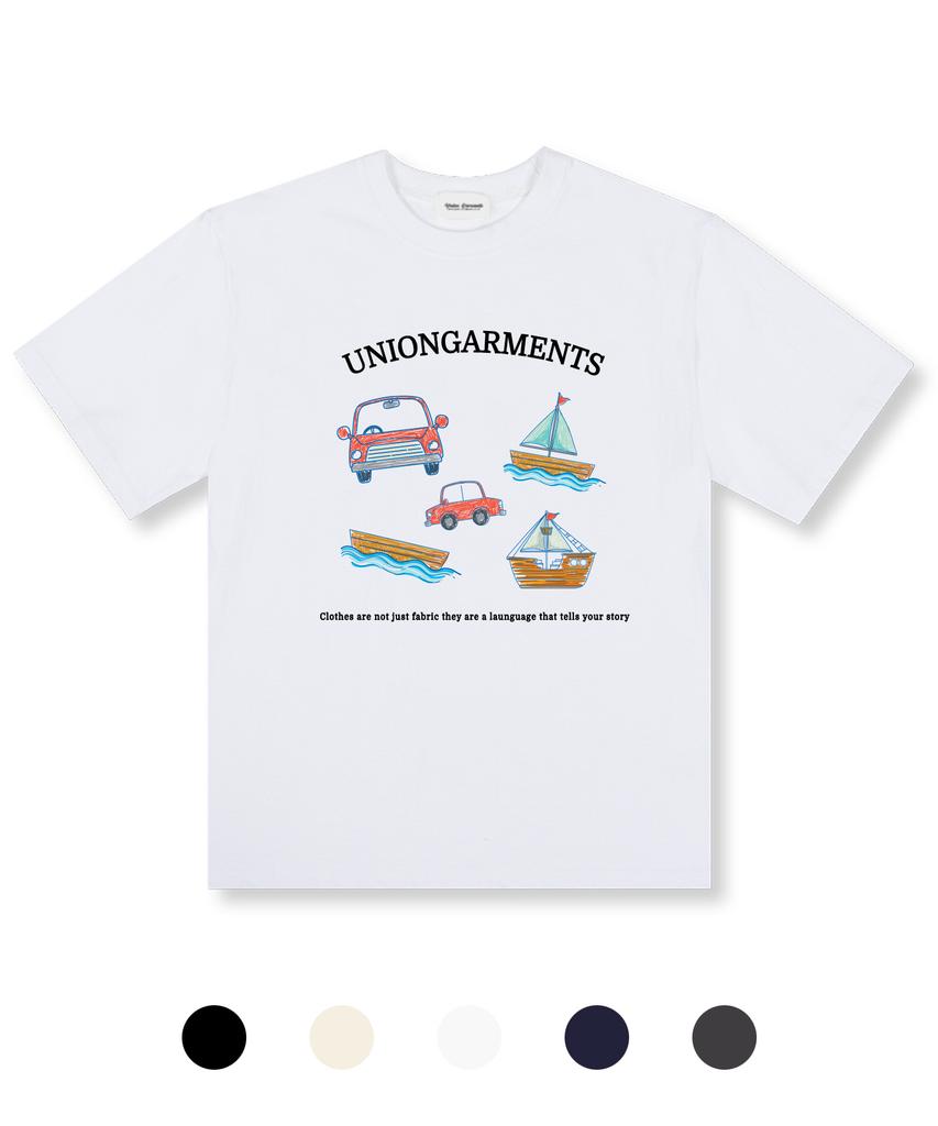 UNION GARMENTS Carship Sketch Oversized Short Sleeve T-Shirt 5 Colors