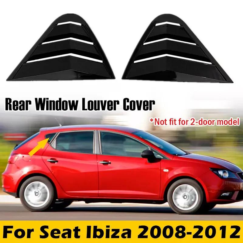 

Rear Window Side Vent Shutter Louver Cover Trim For Seat Ibiza 2008 2009 2010 2011 2012 Car Accessories Auto Parts Carbon Fiber Gloss Black