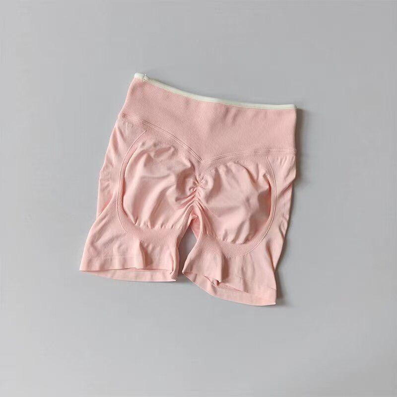 European and American Style Hot Girl Fitness Set with Peach-Shaped Butt Design, Yoga Set for Women with Chest Pads, Sports Bra, High-Waisted Shorts