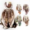 90cm Headscarf with Butterfly Print: Women’s Fashionable and Versatile Shawl, Rayon Satin Large Scarf