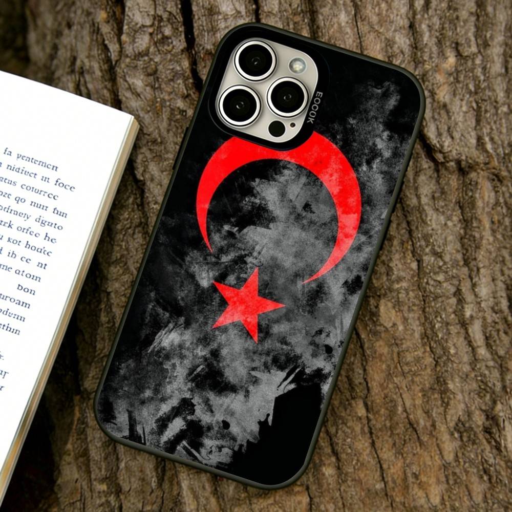 Türkischer Wolf Truthahn Flagge Handyhülle Für iPhone 17,16,15,14,13,12,11 Plus,Pro Max,XS,Bunte Silberne Handyhülle Funda Cover