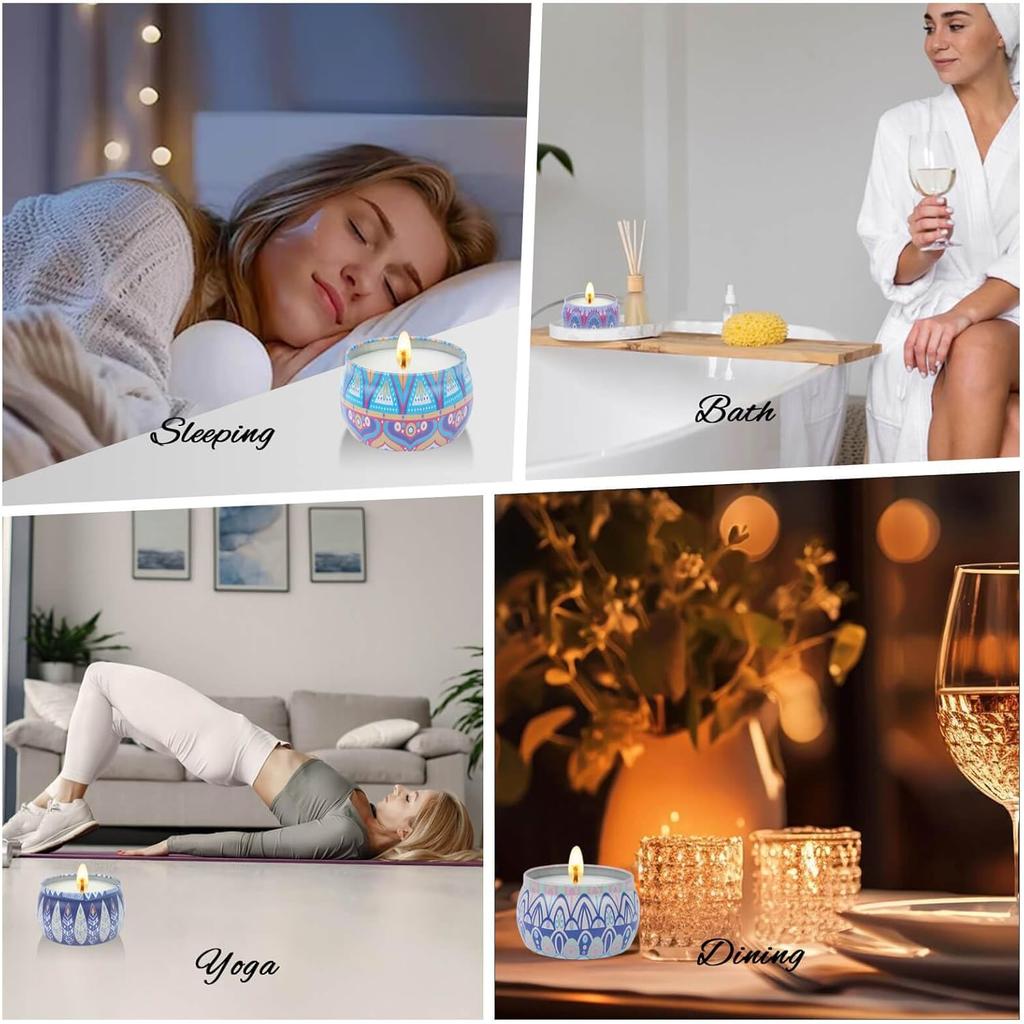 Scented Candles Gifts for Women, 4 X 4.4 Oz Aromatherapy Candles for Home Scented, 120 Hour Long Burn Soy Wax Candles Set, Lavender Jar Candle Gifts