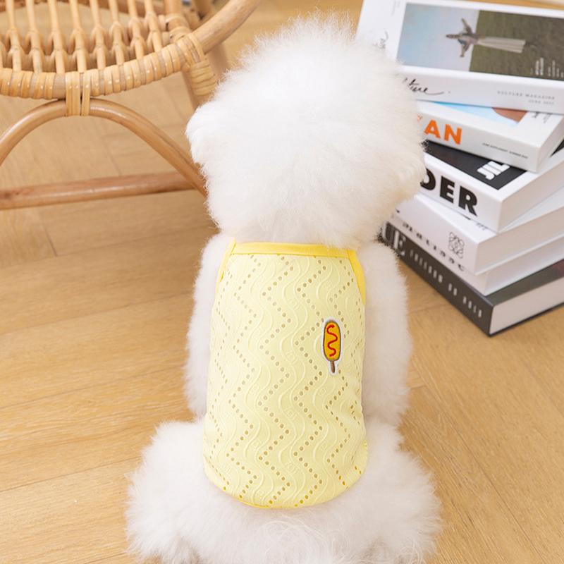 Summer Pet Clothes Dog Suspender Vest Cartoon Print Dog Shirt Chihuahua Bichon Breathable Vest Puppy Thin Clothing Pet Supplies