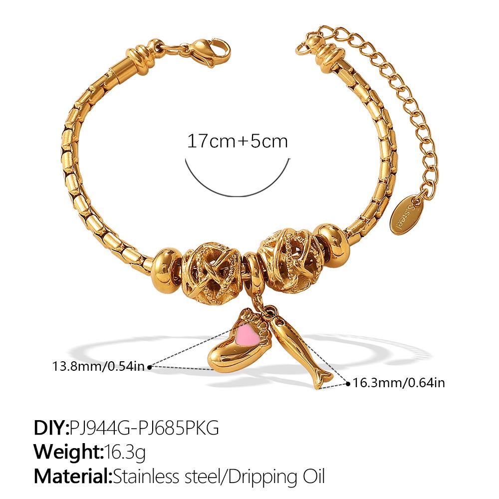 Fashion DIY Diverse Pendant Bracelet Non-fading Gold-plated Light Luxury Bracelet Jewelry