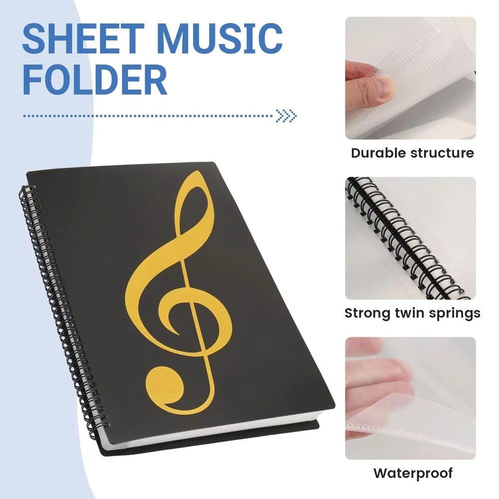 Waterproof Music Binder Spiral-Bound Spiral-Bound Folder File Organizer Sheet Music Folder  Office
