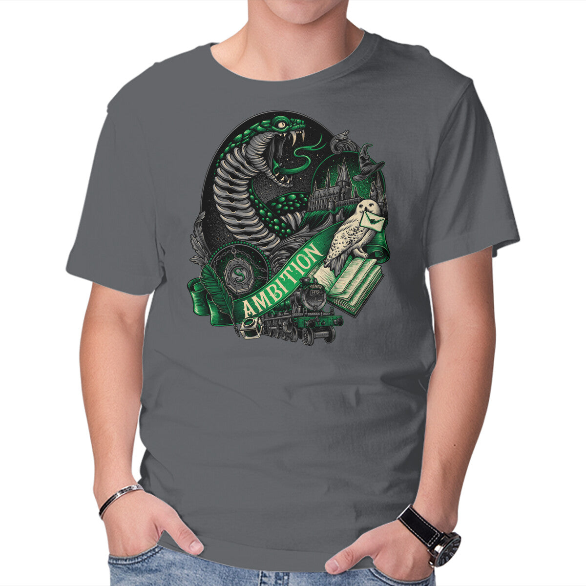 Unisex Crew Neck T-Shirt The House Of Ambition Graphic Short Sleeve Casual Tee XL