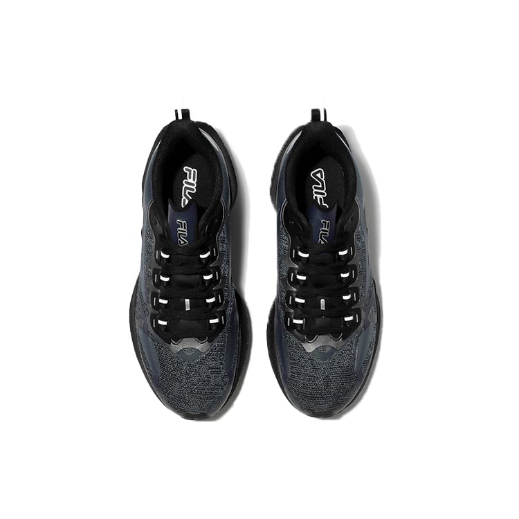 BTS x FILA Textil, Synthetikleder Niedrig geschnitten Freizeit Laufschuhe Unisex Schwarz Grau Koreanischer Stil 1RM01671D_001