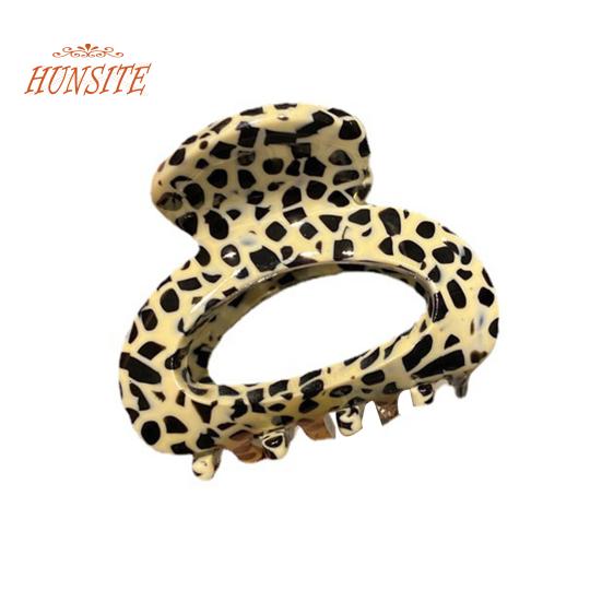 Mini Hair Clip Women Girls Anti-slip Leopard Print Strong Claw Contrast Color Hair Claw Barrette Crab Hairpin Styling Claw Clip Hair Accessories