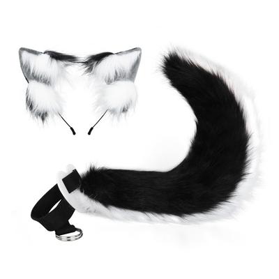 Anime Cosplay Fox Ear Headband Plush Tail Set Convention Costume Dress Up