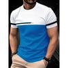 T-shirt 3D Digital Printed Striped Men's Casual Comfortable Loose Short Sleeved Shirt