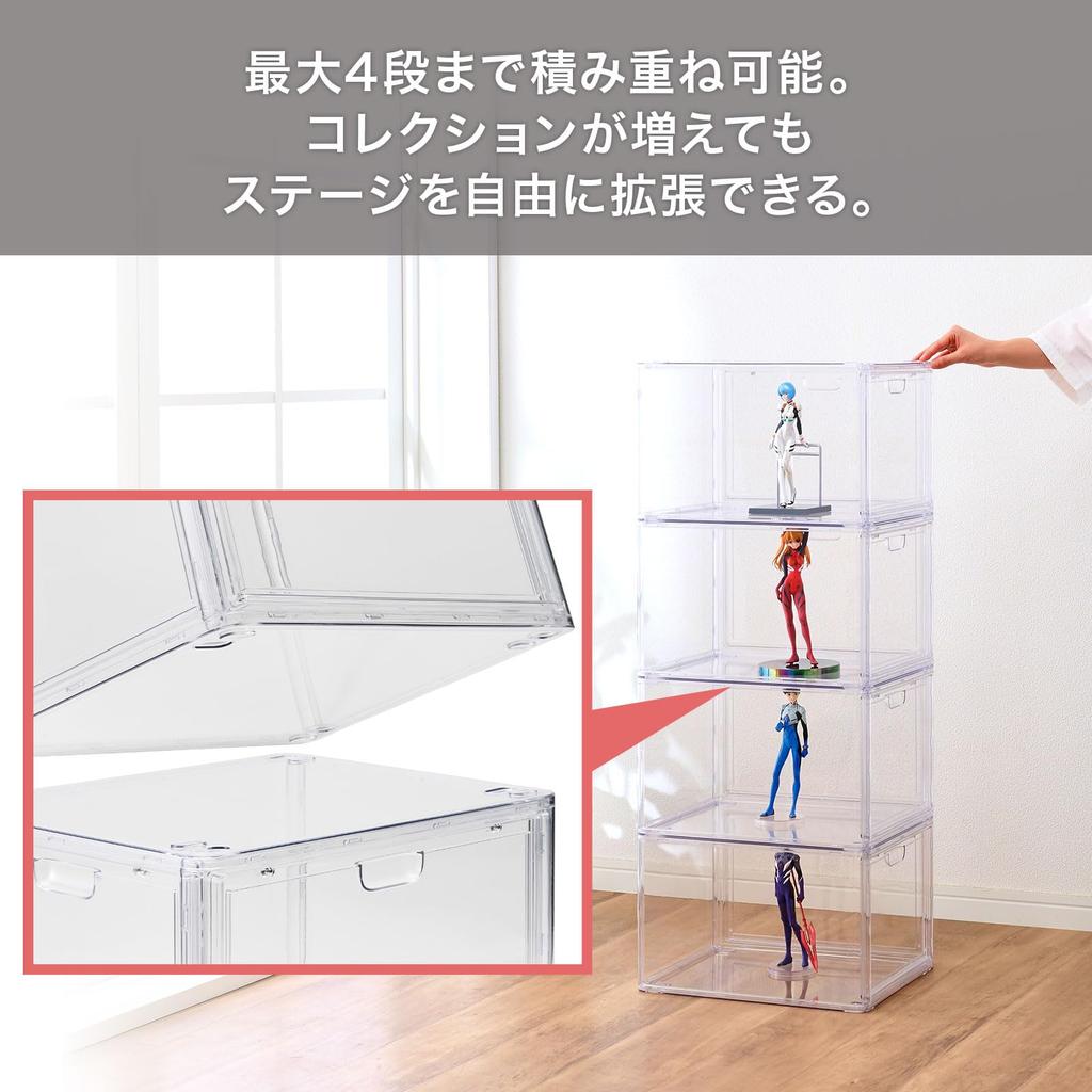 Tenma Figure Display Easy Collectible Display Clear Display Merchandise Storage 39cm W x 30cm D x [Official Exclusive] Case, 3-Tier, Assembly,