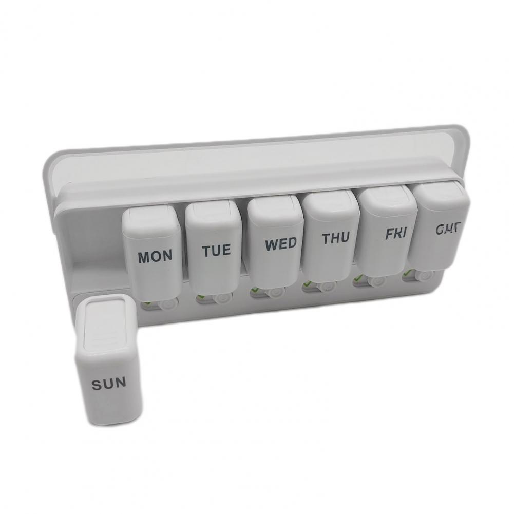 7-day Pill Organizer Compact Weekly Pill Organizer with Moisture-proof Design for Portable Medicine Storage Tablet for Travel белый