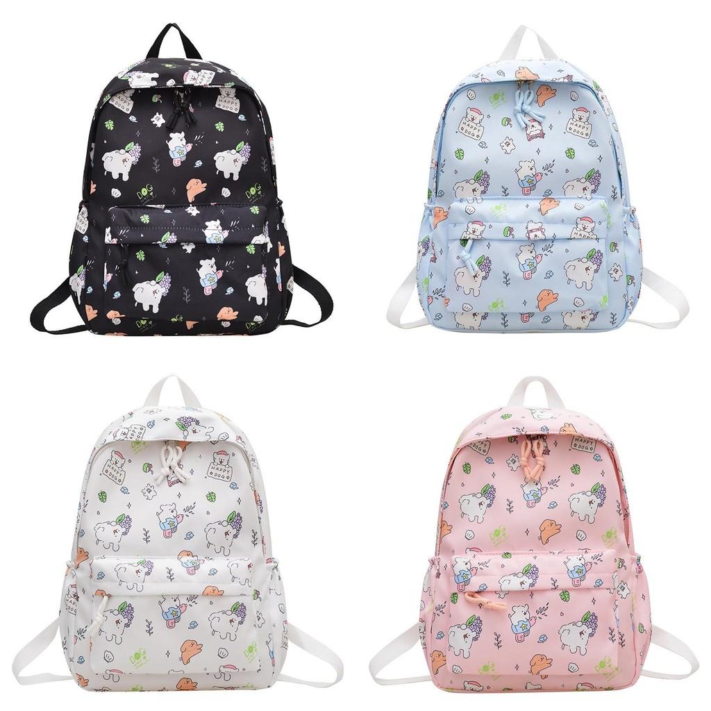 Capacity Large Simple Backpack With Maltese Print Design For Students Daily