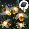 LED Solar Bee String Light 8 Modes Outdoor Garden Balcony Festival Decoration Multi Color Button Control 1pc Holiday Lighting